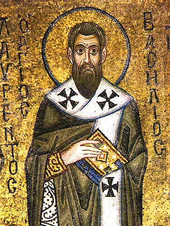 Basil the Great, Byzantine mosaic