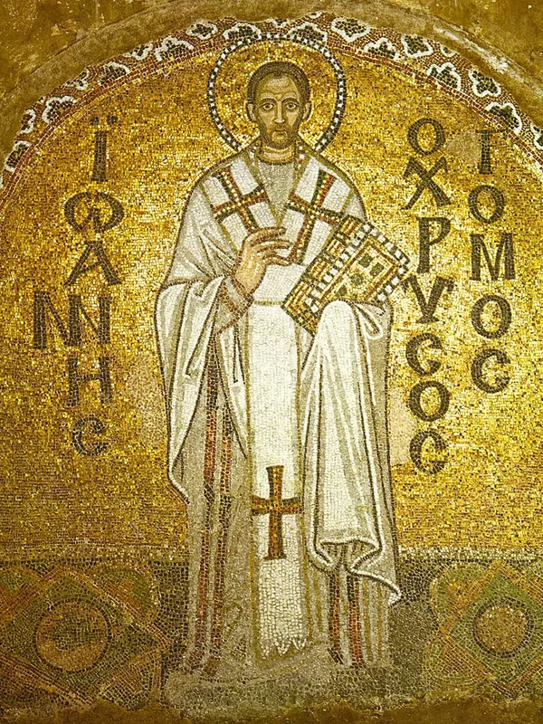 John Chrysostom, Byzantine mosaic in Hagia Sophia