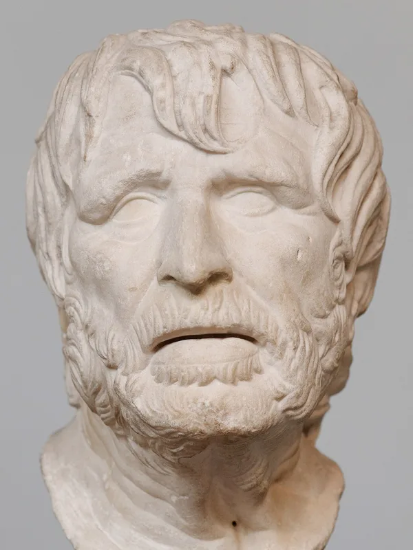Bronze head long identified as Hesiod (the “Pseudo-Seneca”), Roman copy, British Museum