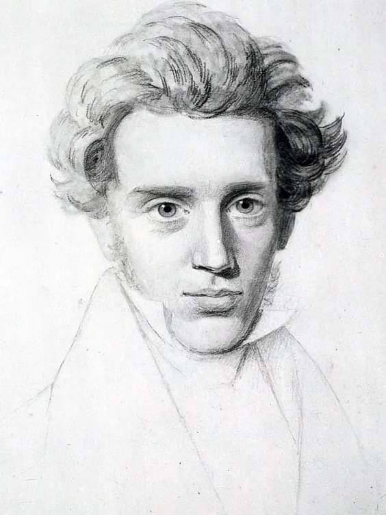Søren Kierkegaard, pencil sketch by his cousin Niels Christian Kierkegaard, about 1840