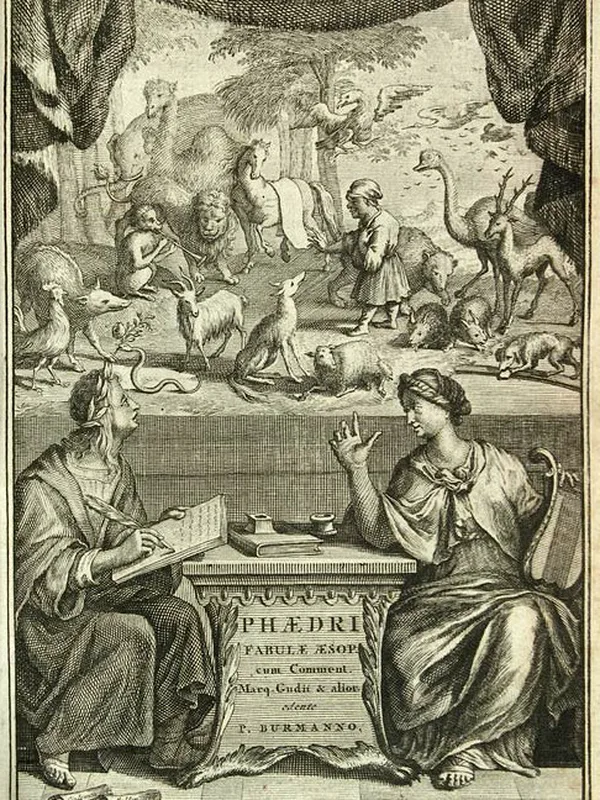 Frontispiece to an edition of Phaedrus, 1745